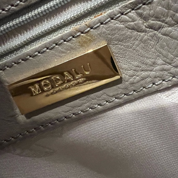 Modalu mauve grey leather Pippa Shoulder Bag - Picture 12 of 13